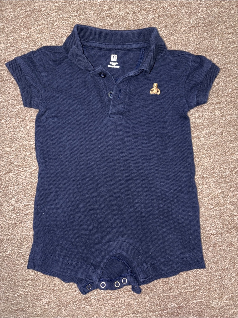 Navy GAP Blue Polo Romper - Kids Shirt & Top